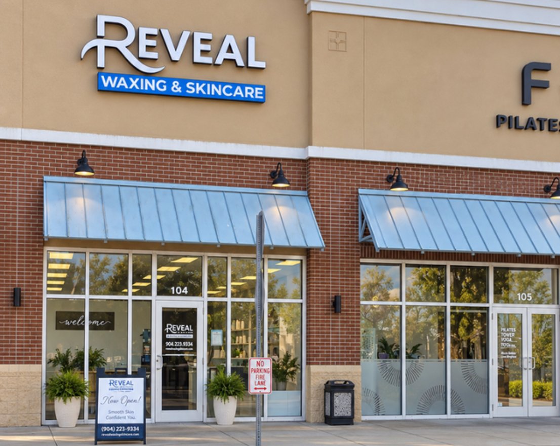 Reveal Waxing and Skincare storefront at Pablo Creek Plaza on Beach Blvd